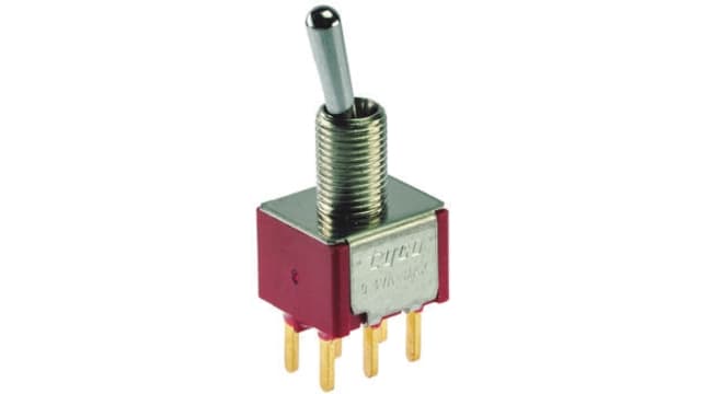 TE Connectivity Toggle Switch, PCB Mount, On-(On), DPDT, Through Hole Terminal, 120 V ac, 28V dc | 3-1825138-7