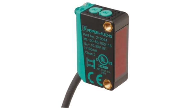 Pepperl + Fuchs Diffuse Photoelectric Sensor, Block Sensor, 1 m Detection Range | ML100-8-1000-RT/102/115