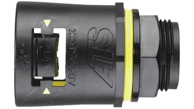 Adaptaflex Conduit, Conduit Fitting, 16 mm Nominal Size, M20, Polyamide 66, Black IP68  rating | 7TCA296170R0144  AT16/M20/A/BLY