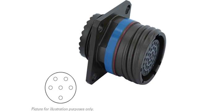 Souriau Sunbank by Eaton, 8D, Copper Alloy Straight 6 Way MIL Spec Circular Connector Female Black, Female | 8D017Z06SN