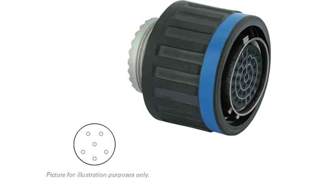 Souriau Sunbank by Eaton, 8D, Copper Alloy Straight 6 Way Cable MIL Spec Circular Connector Male, Female Contacts,Shell | 8D509M35SN