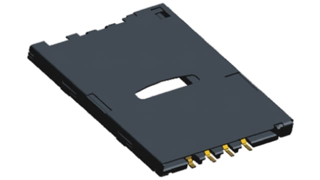 TE Connectivity 6 Way Push-Push SIM Memory Card Connector, Solder | 1981959-1