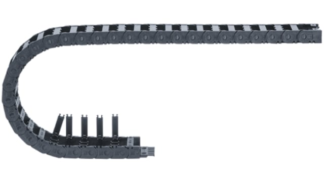 Igus e-chain Black, W115 mm x D45 mm, L1 m, 125 mm Min. Bend Radius, Igumid G | 3400.115.125