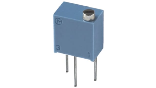500 Ω, Through Hole Trimmer Potentiometer, Solder Pin 0.25 W Top Adjust Bourns, PV37 | PV37W501C01B00