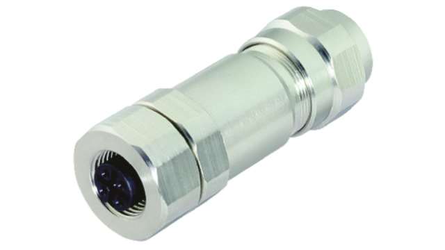 binder Circular Connector, 4 Contacts, Cable, M12 Connector, Plug, Female, IP67, 713 Series | 99-1430-992-04