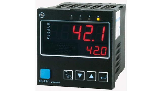 P.M.A KS42 PID Temperature Controller, 96 x 96 (1/4 DIN)mm, 2 Output Relay, 90 → 250 V ac Supply Voltage ON/OFF | KS42-112-0000D-000