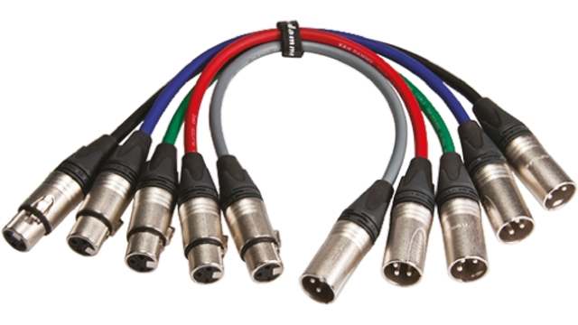 Van Damme Male XLR to Female XLR XLR Cable, Black, 0.25 m | 101-345-001