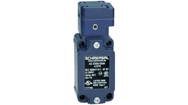 Schmersal AZ3350 Safety Interlock Switch, 2NC/1NO, Keyed Actuator Included, Aluminium | AZ 3350-12ZUEK
