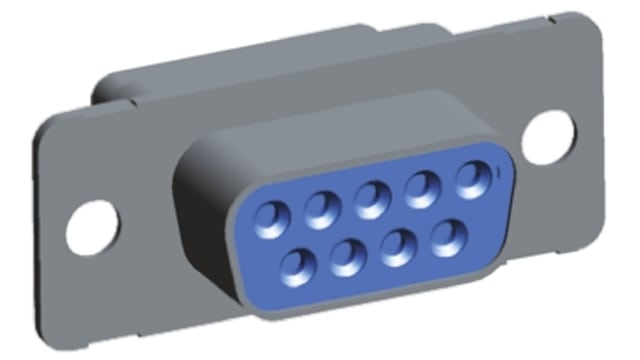 TE Connectivity M24308/2-281Z 9 Way Straight 2.77 mm Pitch Cable D-Sub Connector Female | 1757820-1