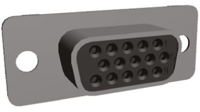 TE Connectivity AMPLIMITE HDP-22 15 Way Straight Cable D-Sub Connector Female | 216164-1