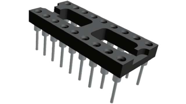 TE Connectivity, Economy 800 2.54mm Pitch Vertical 18 Way, Through Hole Stamped Pin Open Frame IC Dip Socket, 3A | 818-AG11D-ESL