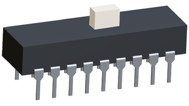 TE Connectivity PCB Slide Switch DPDT Latching 300 mA Silver Plated Copper | 3-1825010-7