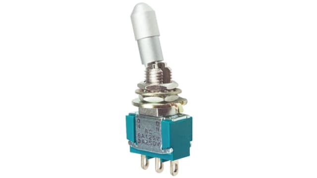 TE Connectivity Toggle Switch, Panel Mount, On-On, SPDT, Solder Terminal, 125V | 3-1437559-4