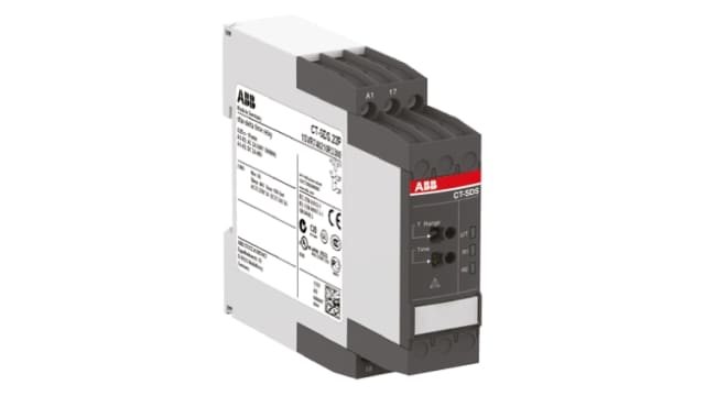 ABB DIN Rail Mount Timer Relay, 24 → 240 V ac, 24 → 48V dc, 2-Contact, 0.05 s → 10min, 1-Function, | 1SVR740210R3300  CT-SDS.22P