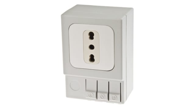 STEGO SD035 Light Grey 1 Gang Plug Socket, 16 A Indoor, Type L - Italian | 03505.0-01