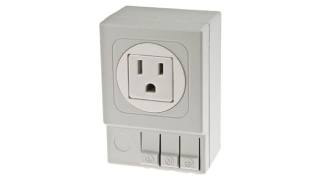 STEGO SD035 Light Grey 1 Gang Plug Socket, 15 A Indoor, NEMA 5-15R | 03504.0-01
