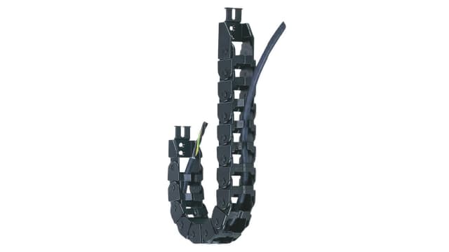 Igus e-chain Black, W37 mm x D25 mm, L1 m, 100 mm Min. Bend Radius, Igumid NB | E14.2.100.0