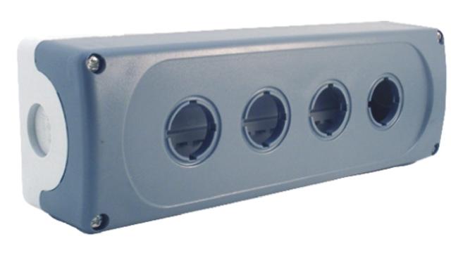 ABB Grey Plastic ABB Modular Push Button Enclosure - 4 Hole 22 mm Diameter | 1SFA611814R1000  MEP4-0