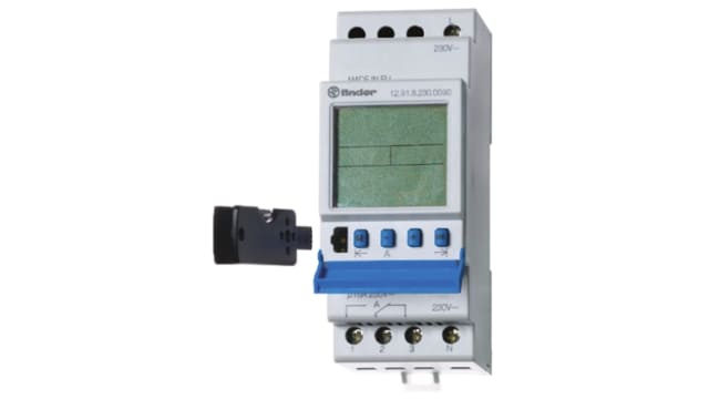 Finder Digital 12 DIN Rail Time Switch, 1-Channel 230 V ac | 12.91.8.230.0090