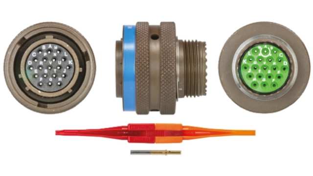 Souriau Sunbank by Eaton, 8LT, Copper Alloy Straight 19 Way Cable MIL Spec Circular Connector Male, Female | 8LT515B19SN