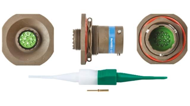 Souriau Sunbank by Eaton, 8LT, Copper Alloy Straight 13 Way Panel Mount MIL Spec Circular Connector Female, Male | 8LT711B35PN