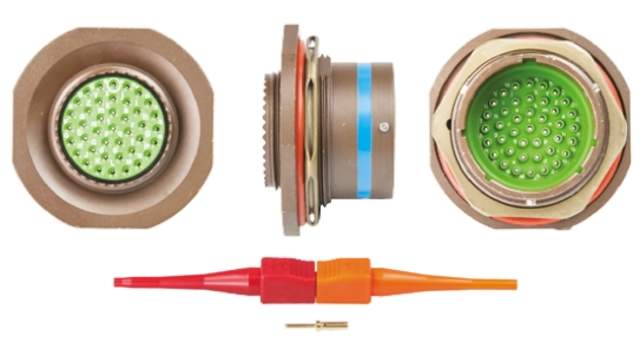 Souriau Sunbank by Eaton, 8LT, Copper Alloy Straight 41 Way Panel MIL Spec Circular Connector Female, Male | 8LT721B41PN