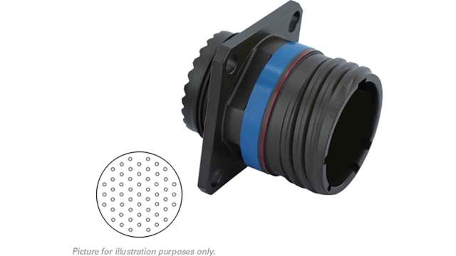 Souriau Sunbank by Eaton, 8D, Copper Alloy Straight 55 Way Panel MIL Spec Circular Connector Female, Male Contacts,Shell | 8D023Z55PN