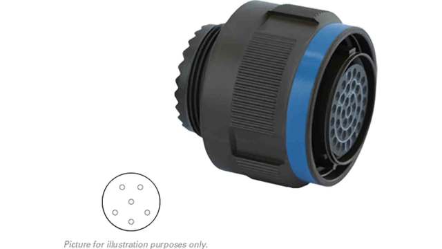 Souriau Sunbank by Eaton, 8D, Copper Alloy Straight 6 Way Cable MIL Spec Circular Connector Male, Female Contacts,Shell | 8D509Z35SN