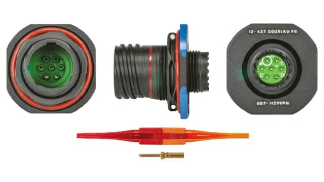 Souriau Sunbank by Eaton, 8D, Copper Alloy Straight 7 Way Panel MIL Spec Circular Connector Female, Male Contacts,Shell | 8D711Z99PN