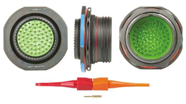 Souriau Sunbank by Eaton, 8D, Copper Alloy Straight 61 Way Panel MIL Spec Circular Connector Female, Male Contacts,Shell | 8D725Z61PN