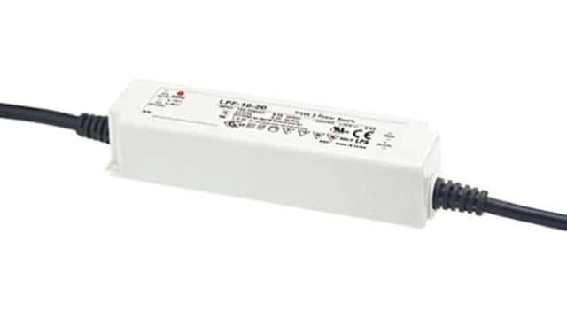 MEAN WELL LED Driver, 13.2/24 V Output, 16.08 W Output, 670 mA | LPF-16-24