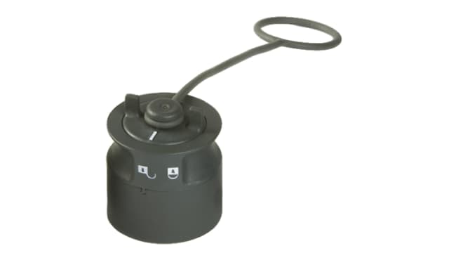 Bulgin 6000 Male Dust Cap, Shell Size 26 IP68, IP69K, IP66 Rated, with Matt Silver Finish, Thermoplastic | PXP6082