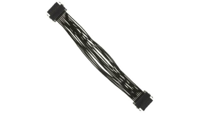 Samtec 10 Way Female Tiger Eye SFSD to 20 Way Female Tiger Eye SFSD Wire to Board Cable Assembly, 120 mm | SFSD-10-28-H-05.00-DR-NDS