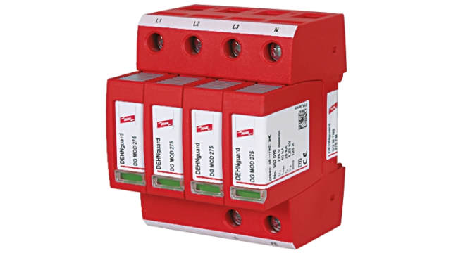 Dehn, DG Modular Surge Protector 275V ac Maximum Voltage Rating 40 kA Maximum Surge Current Type 2 Arrester | DG M TNS 275 FM
