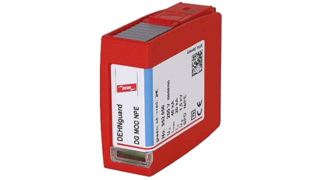 Dehn, DG Surge Protection Plug 255V ac Maximum Voltage Rating 40 kA Maximum Surge Current Surge Arrester Protection | DG MOD NPE