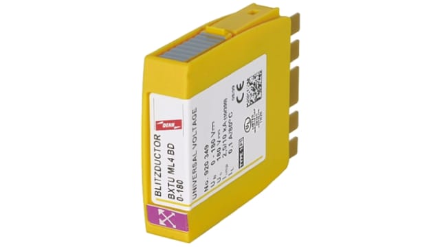 Dehn, BXTU Surge Arrester 180 V dc, 127V ac Maximum Voltage Rating 20 kA Maximum Surge Current Lightning Arrester | BXTU ML4 BD 0-180