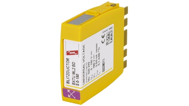 Dehn, BXTU Surge Arrester 180 V dc, 127V ac Maximum Voltage Rating 20 kA Maximum Surge Current Lightning Arrester | BXTU ML2 BD S 0-180