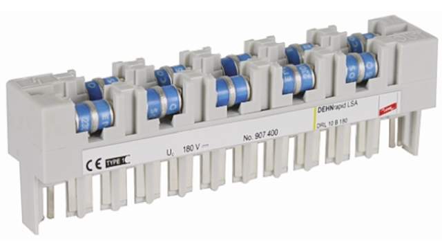 Dehn, DRL LSA Surge Arrester 180 V dc, 127V ac Maximum Voltage Rating 10 kA Maximum Surge Current Lightning Arrester | DRL 10 B 180