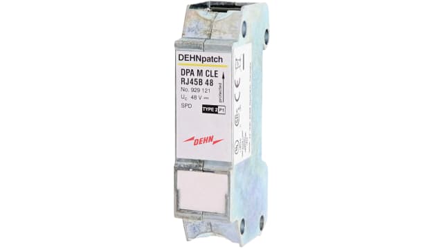 Dehn, DPA Surge Protection Connector 57 V dc, 34V ac Maximum Voltage Rating 10 kA Maximum Surge Current Surge Arrester | DPA M CLE RJ45B 48