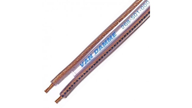 Van Damme 2 Core Speaker Cable, 0.75 mm² CSA Screened, 10 x 3mm od, 100m, Transparent | 268-501-000