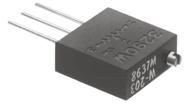 10 kΩ, Through Hole Trimmer Potentiometer, Solder Pin 1 W Top Adjust Bourns, 3290 | 3290W-1-103