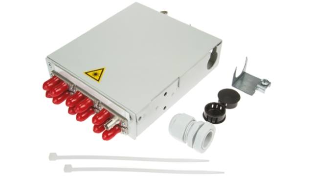 Telegartner 6 Port ST, Duplex Fibre Optic Patch Panel With 6 Ports Populated 35 mm | H82050E0001