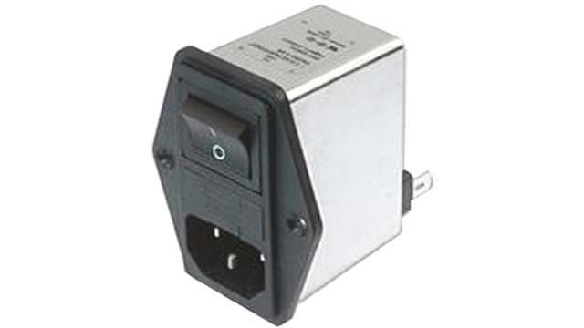 Schaffner 1.2A, 250 V ac Male Flange Mount IEC Inlet Filter 2 Pole FN283-1-06, Faston 1 Fuse | FN283-1-06