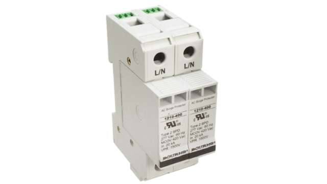 Bourns, 1210 Surge Arrester 600V ac Maximum Voltage Rating 100 kA Maximum Surge Current 2 Pole Protector | 1210-2S-400