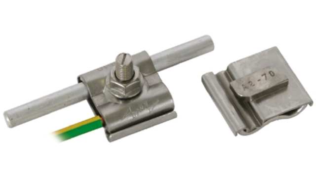 Dehn Stainless Steel Terminal Lightning Earth Clamp Max. Conductor Size 50 mm² Nominal Rod dia. 10 mm | M8 UNI PV