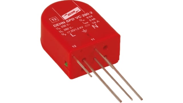Dehn, VC Surge Protector 280V ac Maximum Voltage Rating 5 kA Maximum Surge Current Mains Protector | VC 280 2