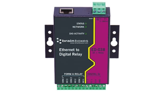 Brainboxes 100 BaseTX, Ethernet 10 Baset Ethernet Media Converter Ethernet Media Converter, 100Mbps | ED-038