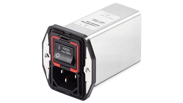 Schaffner 1A, 250 V ac Male Panel Mount IEC Filter 2 Pole FN9290-1-06, Faston 2 Fuse | FN9290-1-06