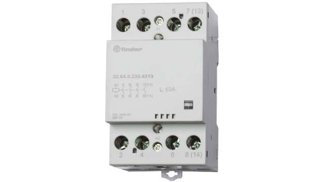 Finder 22 Contactor, 125 V ac Coil, 4-Pole, 63 A | 22.64.0.120.4610