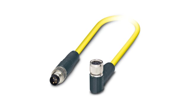 Phoenix Contact Female 4 way M8, Right Angle to Male 4 way M8, Straight Sensor Actuator Cable, 1.5 m | 1406003